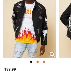 Rue21 Jackets & Coats - Doodle Pattern Hype Jean Jacket Rue21 Jackets & Coats - Doodle Pattern Hype Jean Jacket